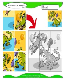 Puzzle Kes Yapıştır Çalışma Sayfaları